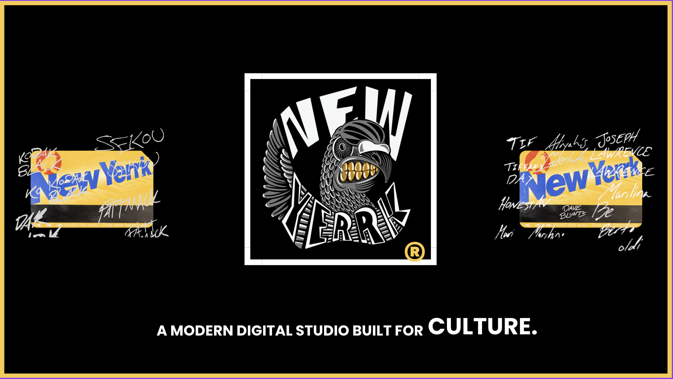 New Yerrk modern digital studio identity and New York MetroCard creative
